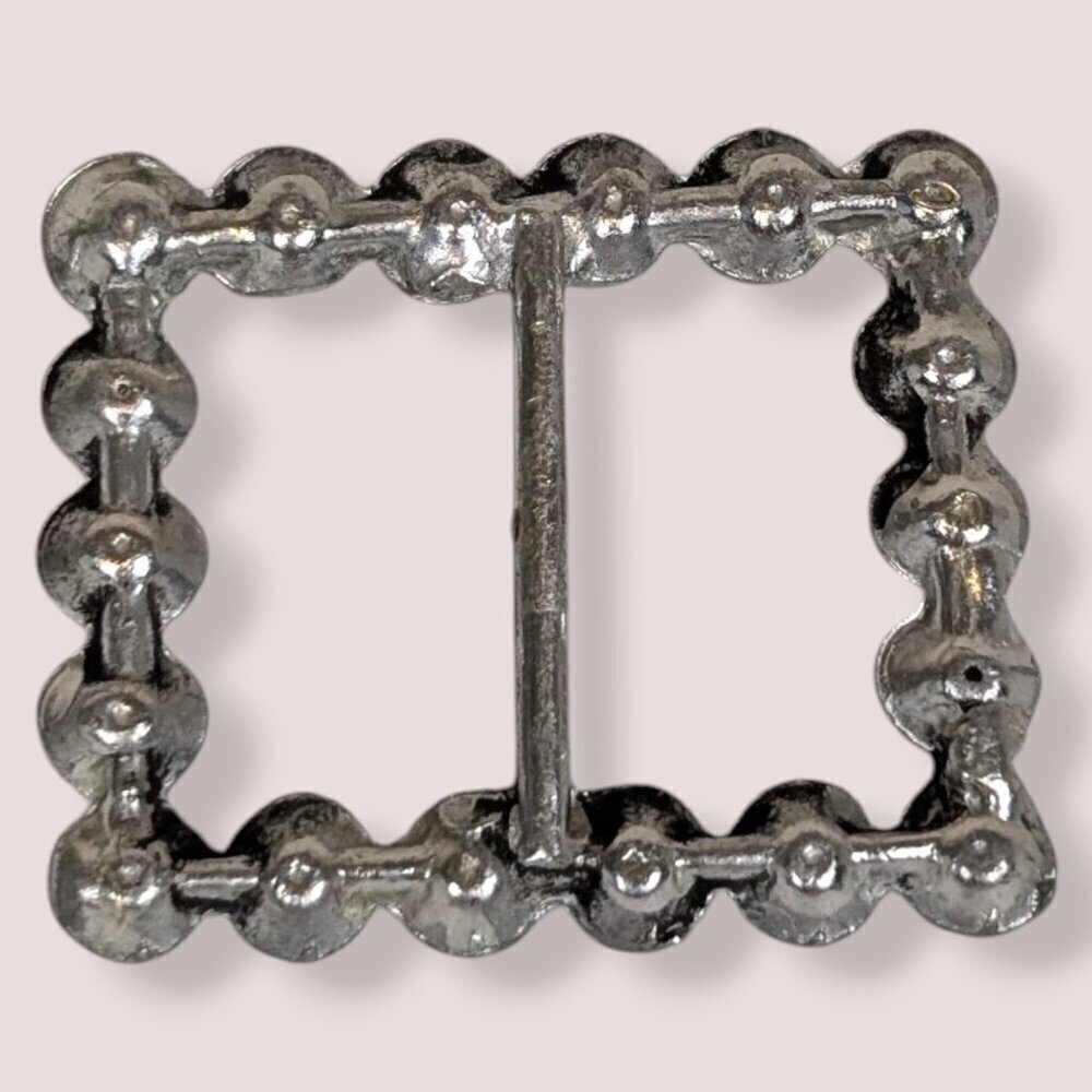 (2/$20) Vintage Rectangular Rhinestone Belt Buckle - Picture 4 of 5